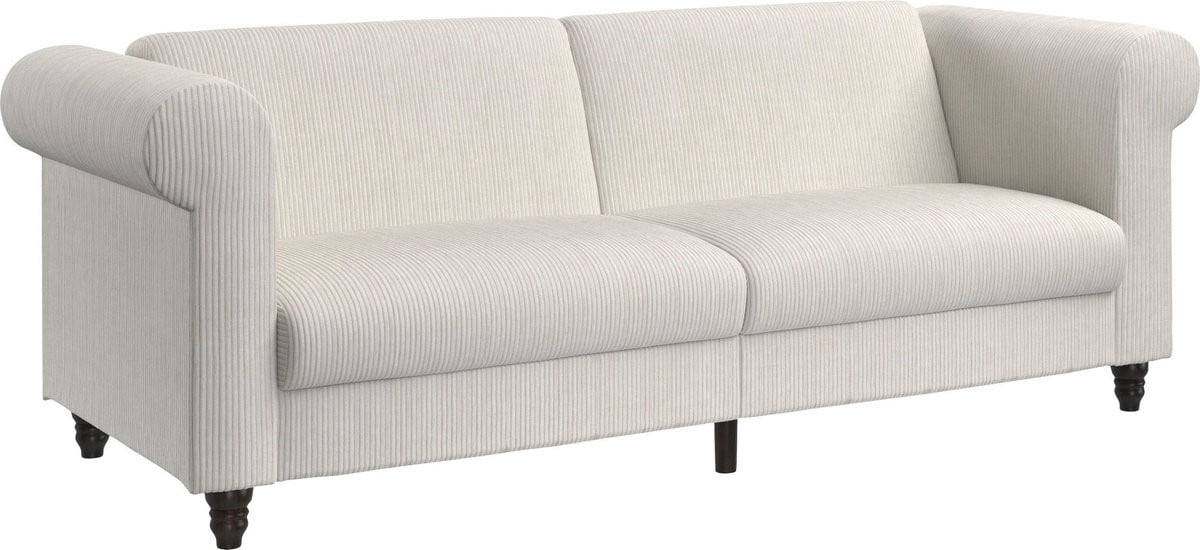 Notio Living Felix II 3-Zits Slaapbank met Uitschuifbaar Bed - Antraciet Cord & Microvezel - Breedte: 236 cm