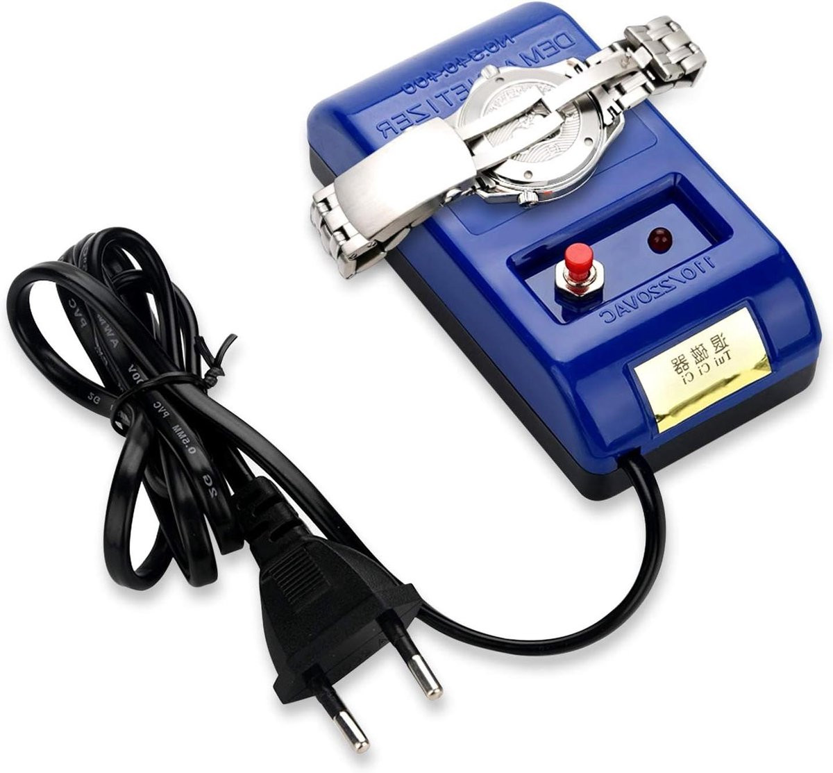 Professionele Demagnetisator voor Horlogereparatie - Blauw Demagnetisatiegereedschap voor Mechanische en Quartz Horloges