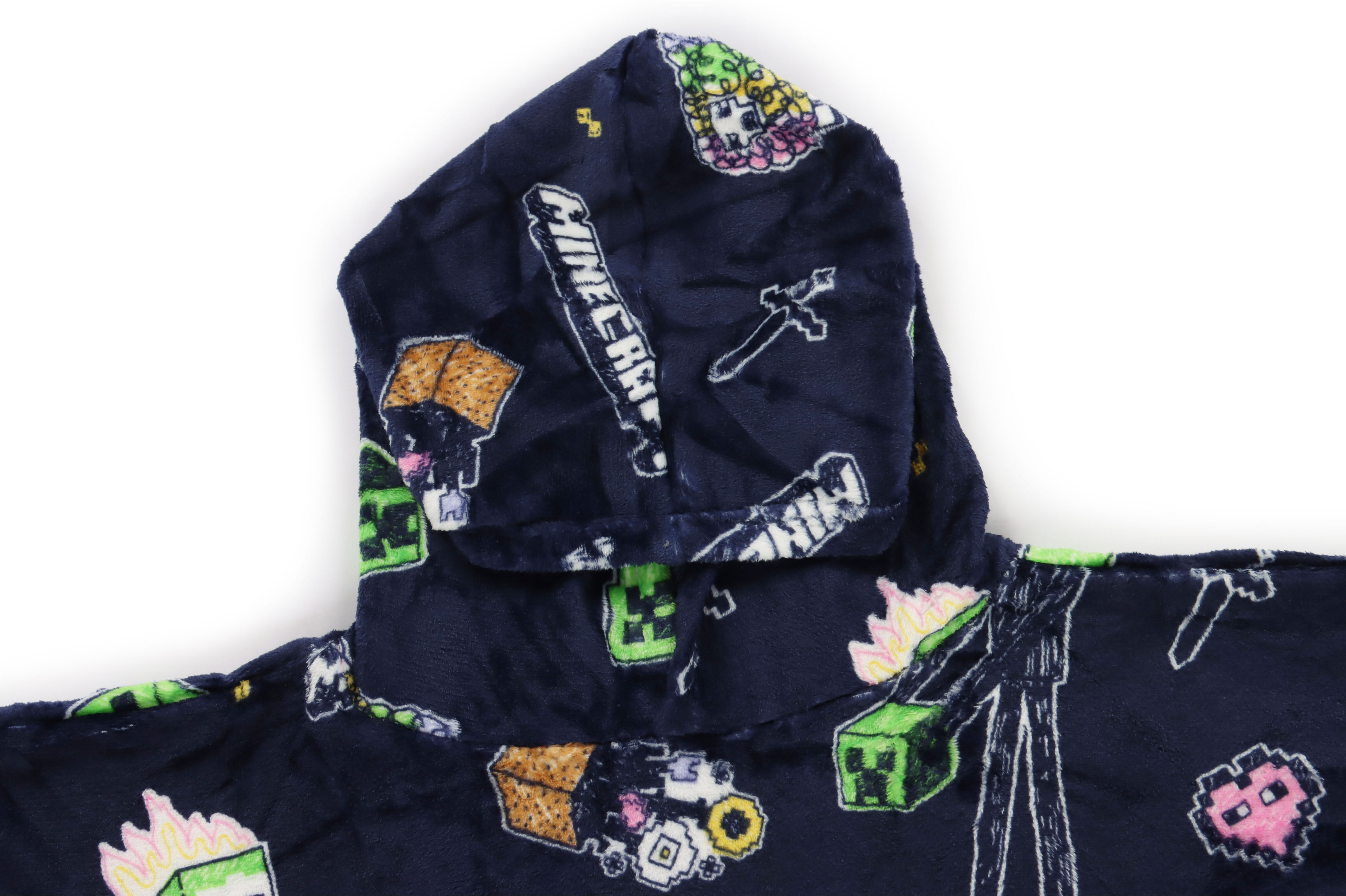 Wohndecke "Minecraft Dark Doodles", schwarz, B:60cm L:81cm, Polyester, Wohndecken, Wohndecke schwarz B/L: 60cm x 81cm