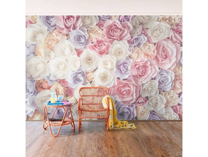 Papier peint roses pastel 384 x 255cm 384 x 255 cm
