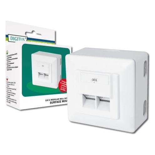 Digitus Aufbaudose Cat.6e 2xRJ45, geschirmt (S/FTP, CAT6e) (DN-9006-N)