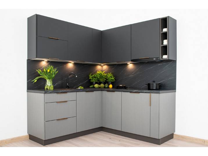 ROYAL24_MARKT Winkelküche KS6-G370 – Morvex & Kendro 190 × 180 cm – Modern & funktional, (Komplett Set), Feinste Qualität - Modern - Zeitlos