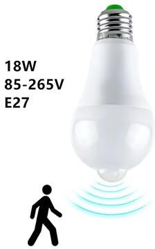 Inspired Living SmartGlow Motion Sensor LED Light Bulb For E27 Socket Auto On Off Dusk To Dawn Indoor Light 18w E27