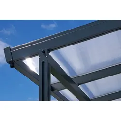 Gutta Einzelcarport Premium weiß/anthrazit Polycarbonat klar Weiß