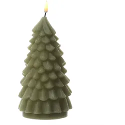 283 LED Kerze  Tannenbaum Weihnachtsbaum Echtwachs flackernd H: 18cm hellgrün
