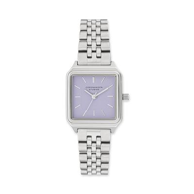 Quarzuhr COPENHAGEN STUDIOS "Vintage Square Watch", silberfarben, fliederfarben, Armbanduhren, Damen, Quarzuhr, Armbanduhr, Damenuhr, Edelstahlarmband, analog