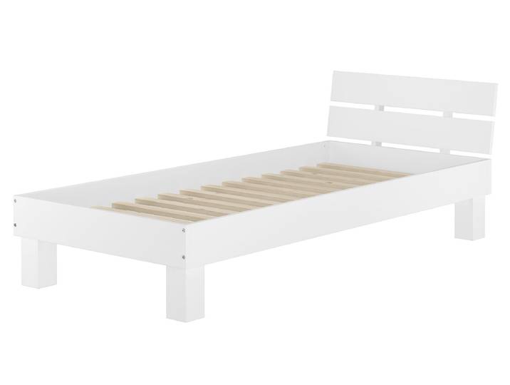 Einzelbett 90 x 200 cm in Buche Weiß für Jugendliche Erwachsene
