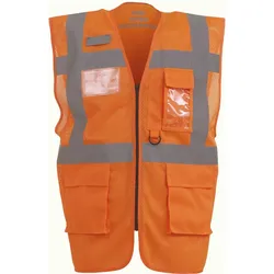 Yoko Unisex Top Cool Hi-Vis mesh executive waistcoat Warnschutz-Weste HVW820 hi-vis orange XL