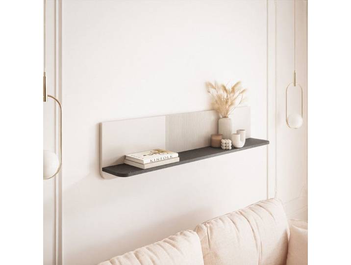 Etagère Murale NAVANI - design contemporain - 120x22x30 cm - Cachemire/Gris