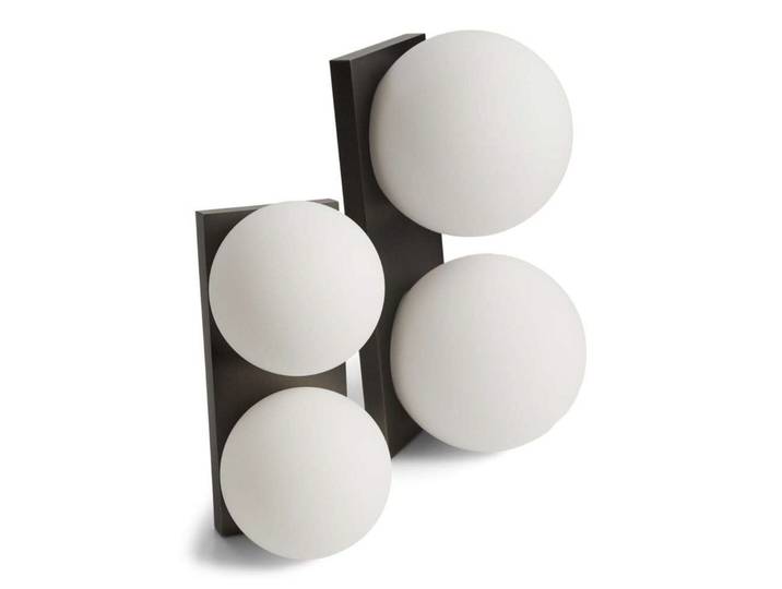 Plafonnier LED Palla C2135, gris/blanc, intensité variable - Antidark - Salon / séjour - Verre