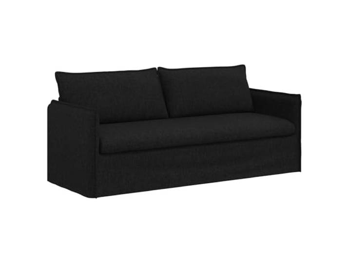 GHVBNMF Modulsofa Schwarz 196x82x85 cm Stoff Polstersofa 3-Sitzer Stabiles Modulsofa mit dickem Schaumstoffpolster und Holzwerkstoff-Armlehnen für Wohnzimmer sowie Schlafzimmer.