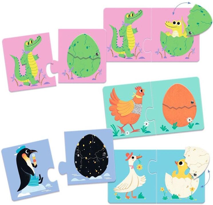 Puzzle Duo articulo Les oeufs rigolos 12 pcs - Djeco