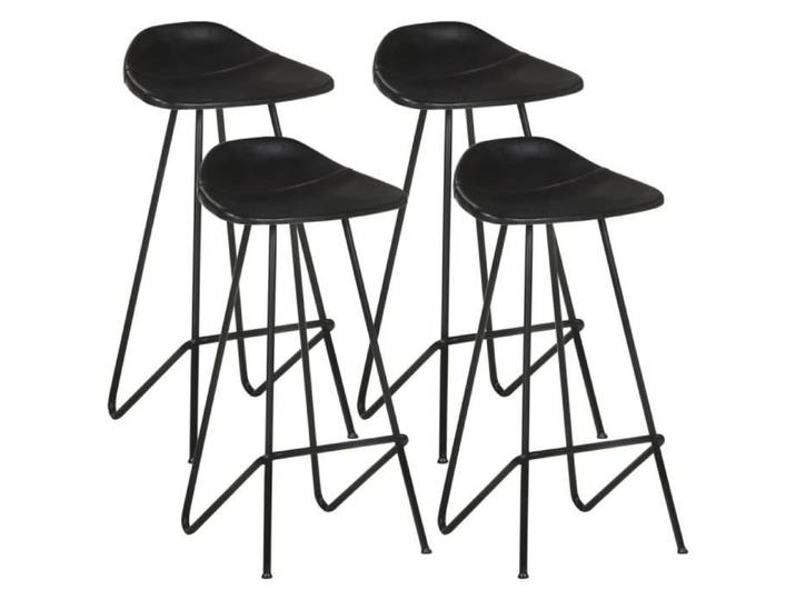 Promo Tabourets Hauts LMT - Tabourets de bar lot de 4 noir cuir véritable 15 7Kg