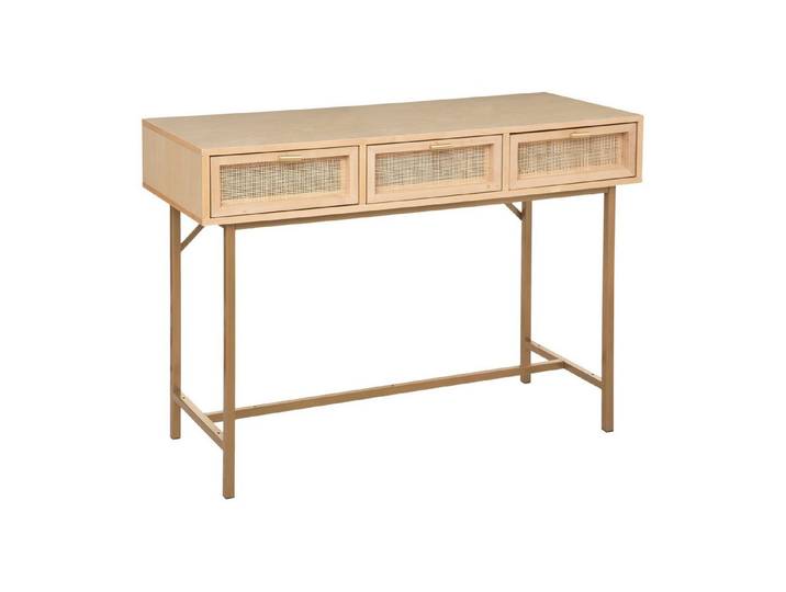 Atmosphera Créateur d'intérieur Schreibtisch Schmale Konsole Boho RAYO mit 3 Schubladen und Wiener Geflecht (funktional)