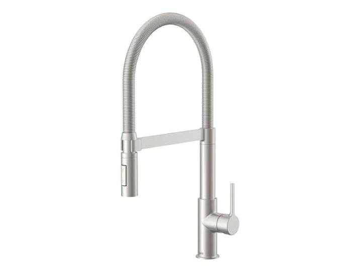 Lenz Küchenarmatur ALUNA in Edelstahl – Flexible Pendelbrause Federbrause, 360° schwenkbar, 2 Strahlarten, Magnetische Halterung, Anti-Fingerabdruck Oberfläche, Höhe 47,5 cm, 46070511