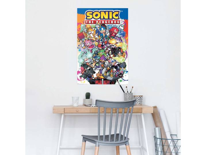 Affiche Sonic Personnages Papier Multicolore 61 x 92 x 0cm