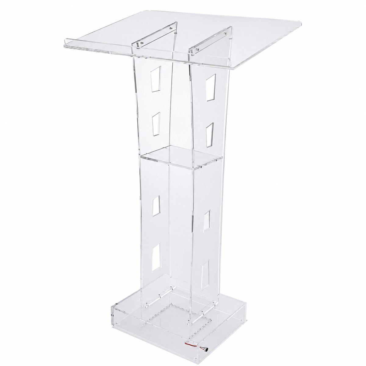 Sello! Spreekgestoelte Lessenaar met Ergonomisch Gekanteld Bovenblad en Anti-sliprand - Transparant - B/D/H: 110 x 60 x 40 cm