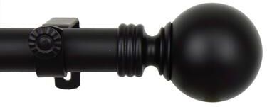InStyleDesign Black Sphere Adjustable Curtain Rod Set
