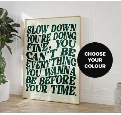 Uplifted Finds Song Lyrics Music Wall Art Canvas Retro Disco Pop 70s Poster 40 X 60 Cm b