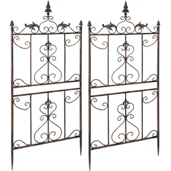CLP 2er Set Rankgitter Metall Myrte, Rankhilfe für Rosen und Clematis im Landhausstil, Kletterhilfe für Hochbeet, Garten, Balkon oder Terrasse