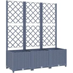 Helloshop26 - Hochbeet mit Rankgitter 120 x 40 x 136 cm PP grau 02_0038235