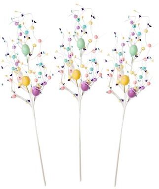 Worth Imports "29"" Easter Floral Twig Spray with Eggs and Pips, Set of 3 - 29"