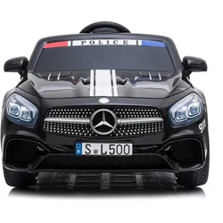 Chipolino Kinder Elektroauto Polizei Mercedes SL500 LED Bluetooth Fernbedienung schwarz
