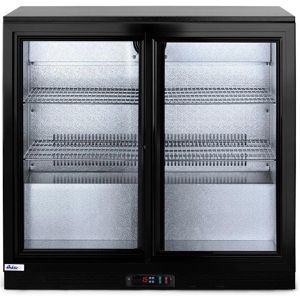 Arktic Getränkekühlschrank 233917, mit Glastür, abschließbar, zweitürig, Schiebetür, mit 4 Ablagen, 198 Liter, 90 x 87 cm