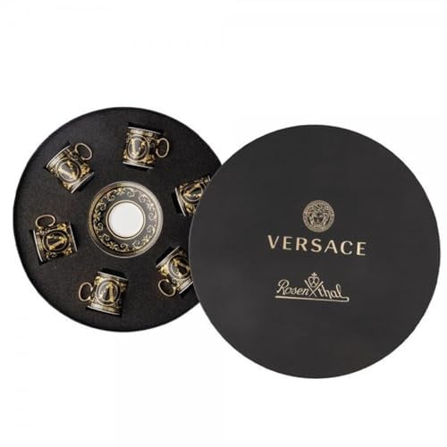 Versace Virtus Gala Set van 6 zwarte espressokopjes