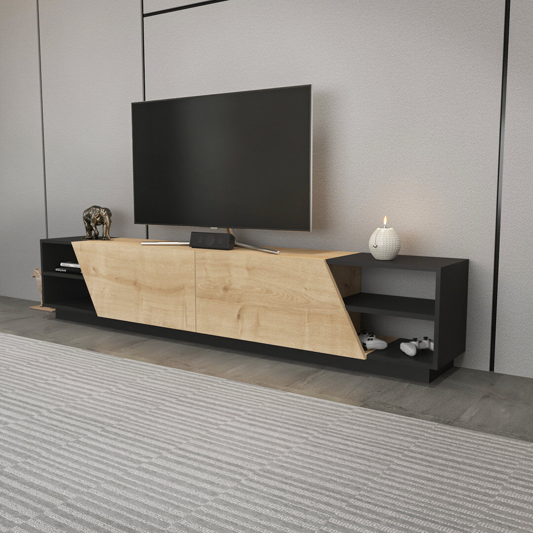 Brayden Studio Chambly TV Stand for TVs up to 88" Sapphire/Anthracite 88"