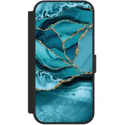 Nivocase Klapphülle für Apple iPhone 17 Handyhülle aus Kunst Leder NIVOflip schwarz Edelstein Glitzer Look (Apple iPhone 17), Smartphone Hülle, Schwarz
