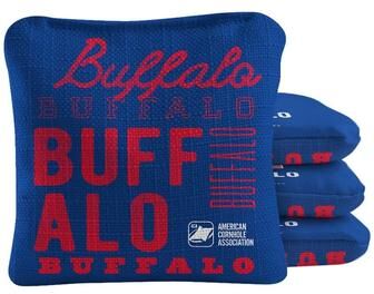 Skip's Garage Buffalo Football Blue Dual Sided Cornhole Bags