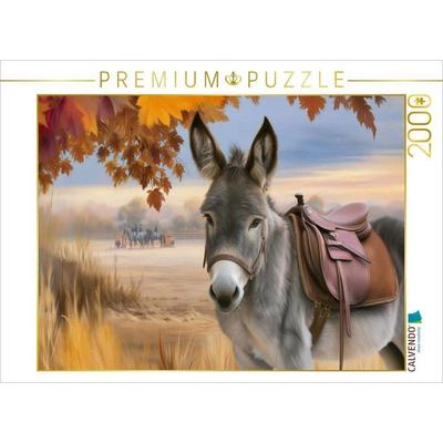 CALVENDO Puzzle Esel im Herbst | 2000 Teile Lege-Größe 90x67cm Foto-Puzzle für glückliche Stunden, von , Calvendo Puzzle