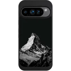 Nivocase Handyhülle für Google Pixel 9 Pro Hülle NIVOpure Case Schwarz Alpspitze Berg Schnee (Google Pixel 9 Pro), Smartphone Hülle, Schwarz