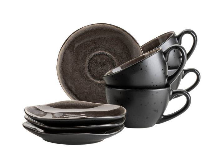 Mäser Niara Organic Kaffeebecher-Set 8-teilig Schwarz