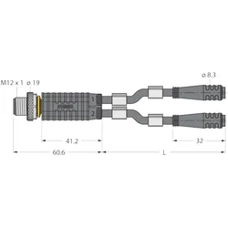 Turck Y-Verterteiler m. Leitung VBRS4.42PKG3#6636937