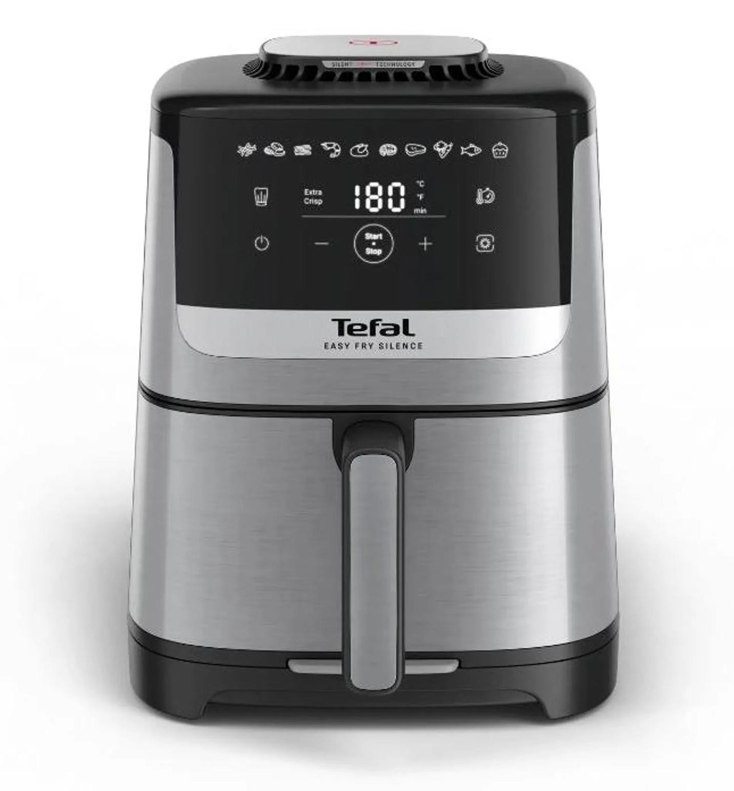 Tefal Easy Fry Silence EY552DE0 Heteluchtfriteuse, 5 liter, Zwart, Grijs, Roestvrij staal