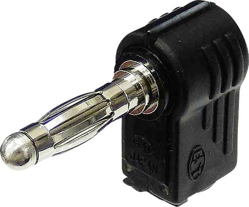TRU Components Bananenstecker Stecker, gewinkelt Stift-Ø: 4mm Schwarz