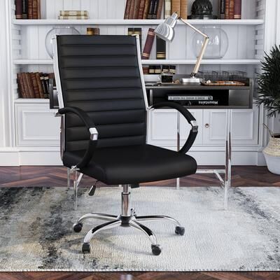 Furniture of America Corrigan Modern Tufted Deep Seat Faux Leather Office Chair