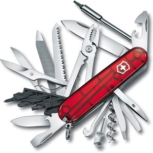 Victorinox Taschenmesser CyberTool L 1.7775.T, rot transparent, 39 Funktionen, mit Kunststoffgriff & Edelstahl-Zweihandklinge