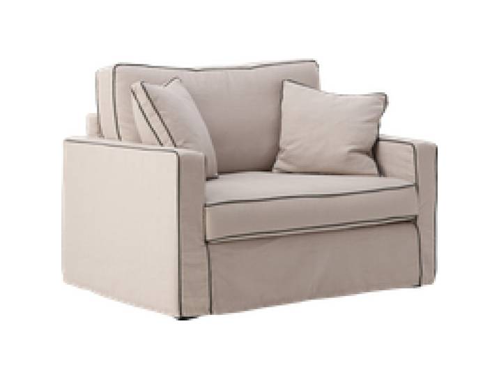 Fauteuil XL coton/lin déhoussable Margot