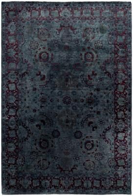Overton "Overdyed One-of-a-Kind Hand-Knotted Area Rug - Gray - 6' 2"" x 8' 10"""