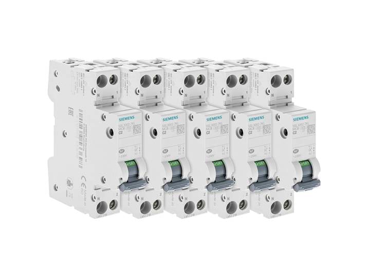 Siemens Lot De 5 Disjoncteurs Électriques Phase + Neutre 2a\, Haute Qualité Et Fiabilité Pour Installations Électriques Sécurisées.