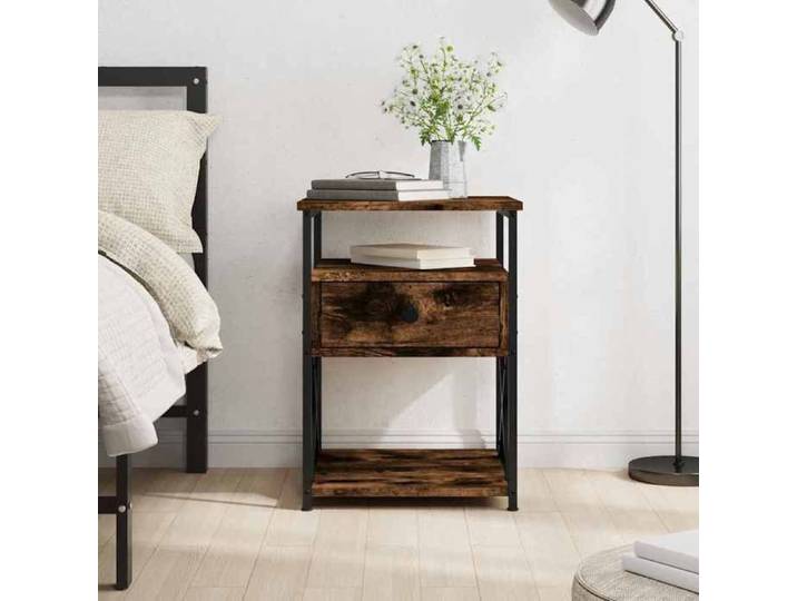 Maison Exclusive - Table de chevet chêne fumé 40x42x55 cm bois d'ingénierie