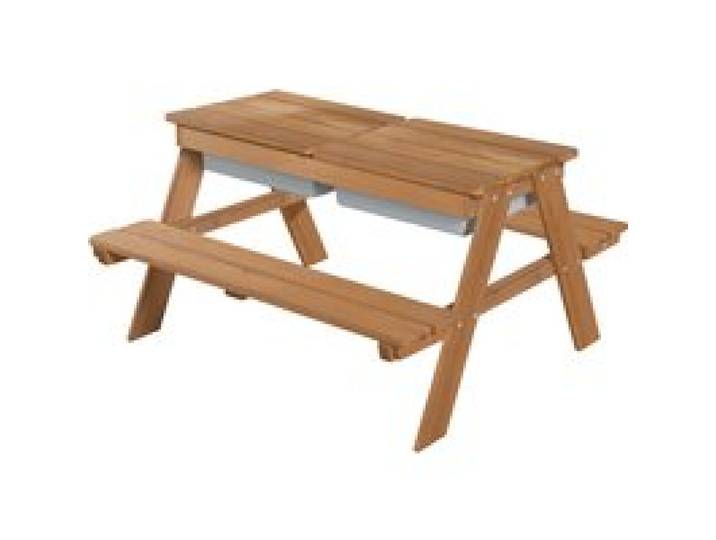 ROBA Table de pique-nique pour enfants d'extérieur (avec bacs de jeu, marron)