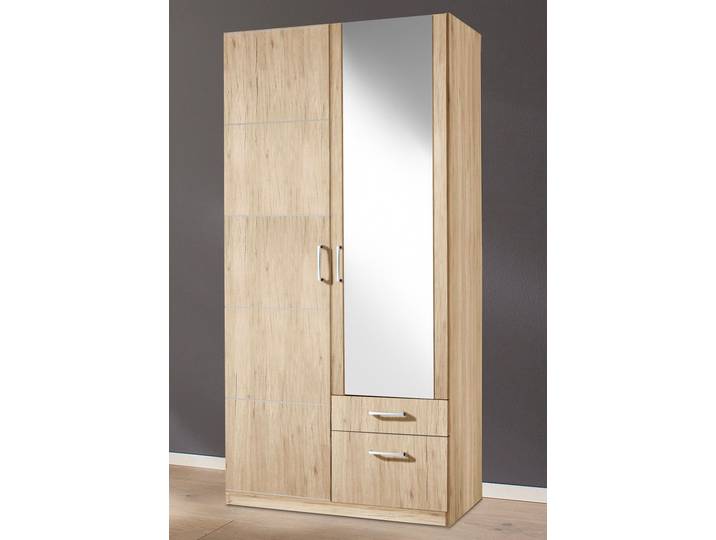 Kleiderschrank, Braun, 94x193x54 cm, Holzwerkstoff, Drehtürenschrank, Modern, Priess