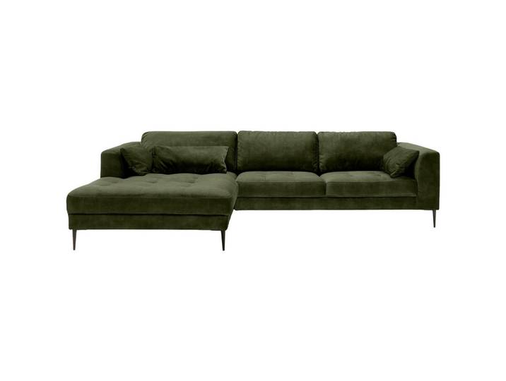 Trendmanufaktur Eckschlafsofa Luzi, Dunkelgrün, 4-Sitzer, Füllung: Schaumstoff, Silikon,Schaumstoff, Silikon, 280x168 cm, Made in EU, Bettkasten erhältlich, Stoffauswahl, Schlafen auf Sitzhöhe, Bettfunktion Hocker erhältlich, Wohnzimmer, Sofas & Couches, Schlafsofas, Schlafsofas mit Bettkasten