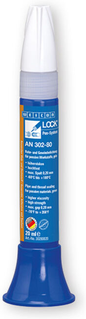 WEICONLOCK® AN 302-80 Rohr- und Gewindedichtung, für passive Werkstoffe, hochfest, 20 ml, grün (30280020)