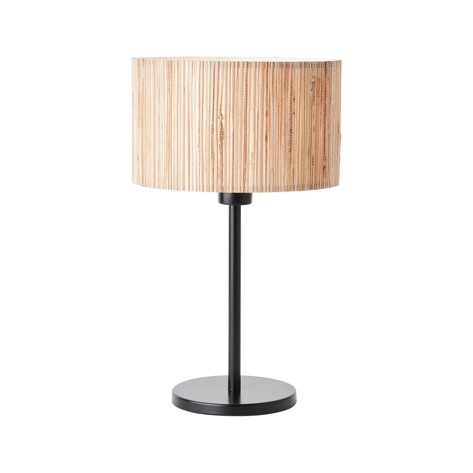 BRILLIANT Lampe, Wimea Tischleuchte schwarz/natur, 1x A60, E27, 52W, Mit Schnurzwischenschalter