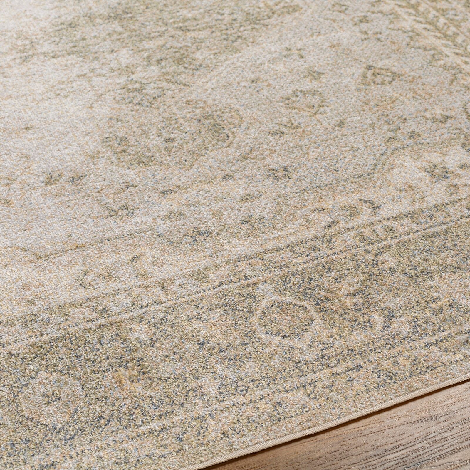 Teppich LIVABLISS "OIDA", beige (grün), B:200cm H:5,1mm L:275cm, Polyester, Teppiche, Teppich grün B : 200cm 1 Stk., 5,1mm, L: 275cm